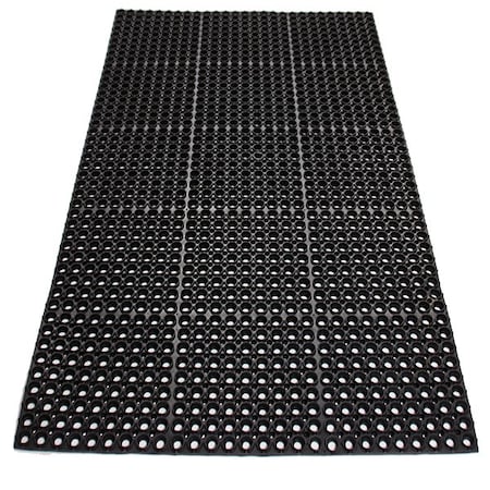 Rhino Mats Tuff Flex Drainage Mat, Rubber, Drainage Holes, 3 ft W x 5 ft L, Black TF-3660B
